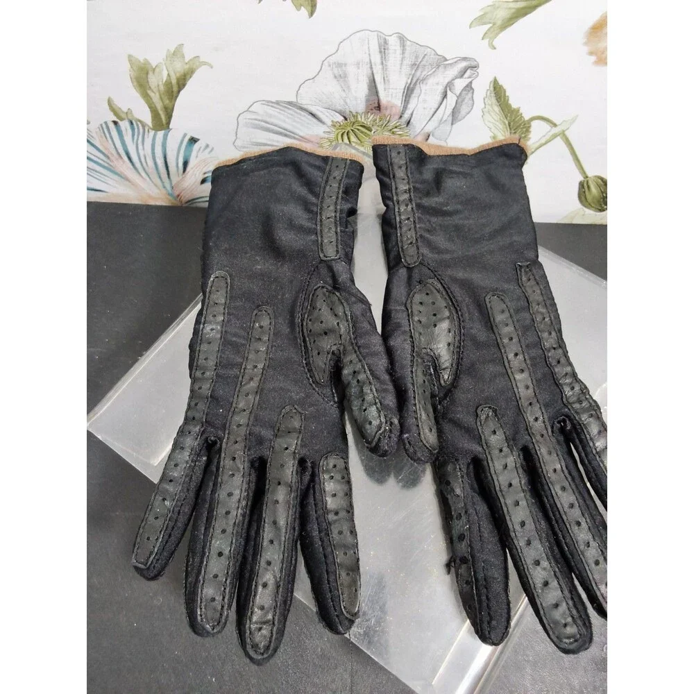 3Pairs Isotoner Leather Lined Driving Gloves Size M Wrist Length Brown & Black